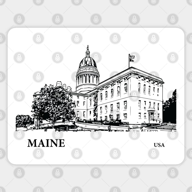 Maine State USA Sticker by Lakeric